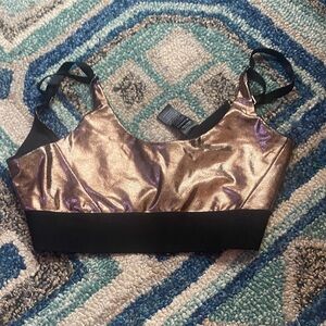 Heroine Sport Shiny Copper and Black Bralette